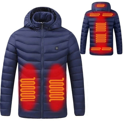 USB Heated Jacket Hoodie Coat Vest 9 Heating Zones