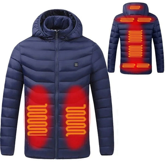 USB Heated Jacket Hoodie Coat Vest 9 Heating Zones