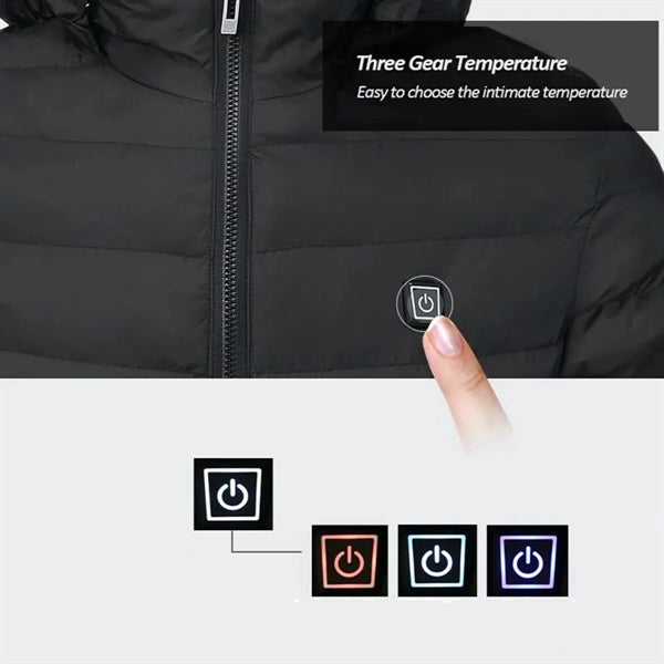 USB Heated Jacket Hoodie Coat Vest 9 Heating Zones