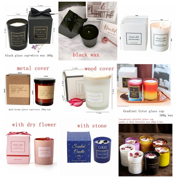 Scented Candles Gift Natural Soy Wax 6oz with Glass Jar