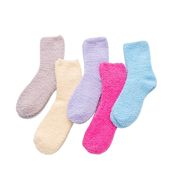 Fuzzy Socks With Woven Patch
