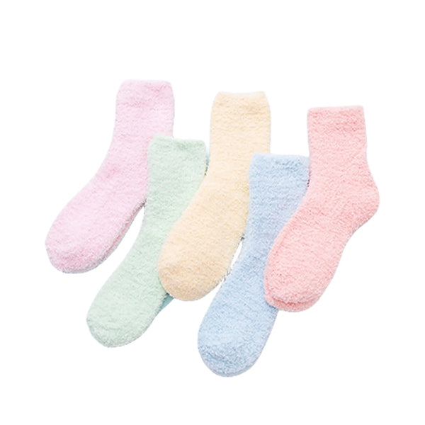 Fuzzy Socks With Woven Patch
