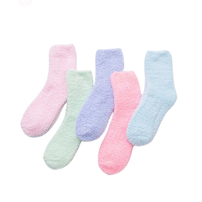 Fuzzy Socks With Woven Patch