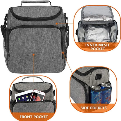 Insulated Lunch Cooler Bag with Adjustable Shoulder Strap