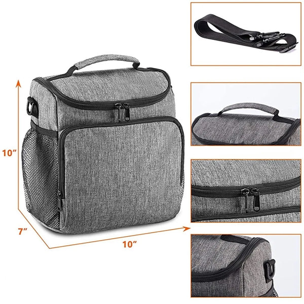 Insulated Lunch Cooler Bag with Adjustable Shoulder Strap