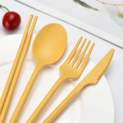Portable Wheat Straw Cutlery Set
