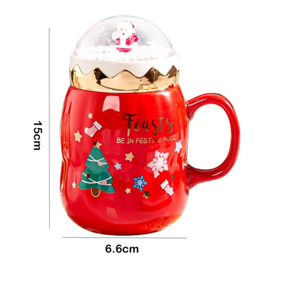 550Ml New Creative Christmas Cup With Landscape Lid