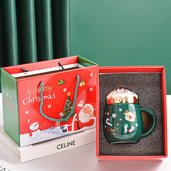 Christmas Mug With Santa Snow Globe Lid