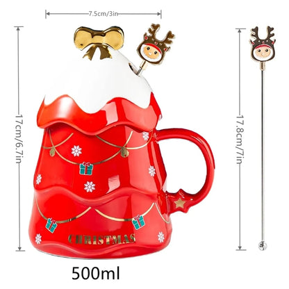 Tree Shape Christmas Cup With Stirring Rod