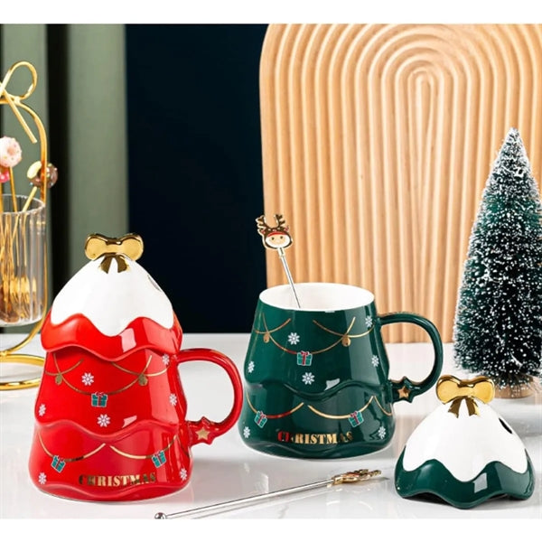 Tree Shape Christmas Cup With Stirring Rod