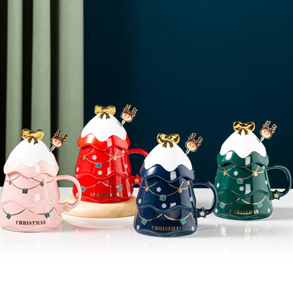 Tree Shape Christmas Cup With Stirring Rod