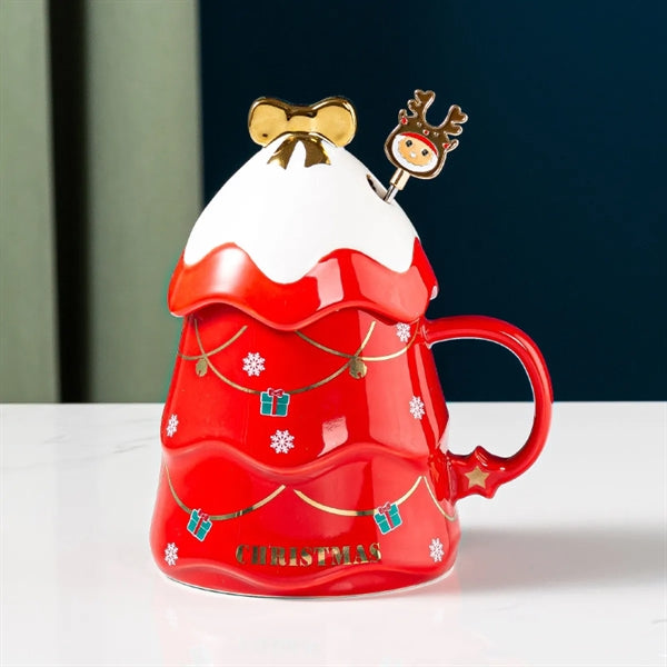 Tree Shape Christmas Cup With Stirring Rod