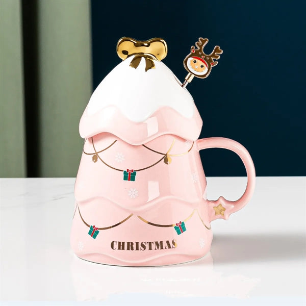 Tree Shape Christmas Cup With Stirring Rod