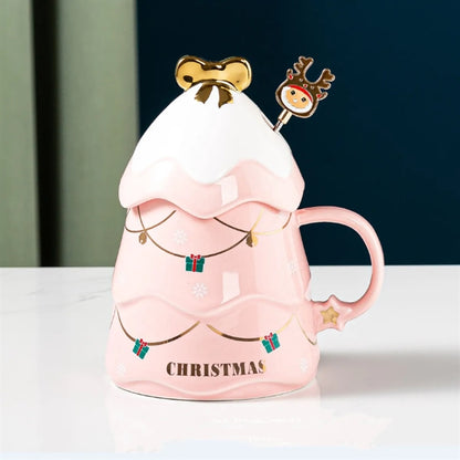 Tree Shape Christmas Cup With Stirring Rod