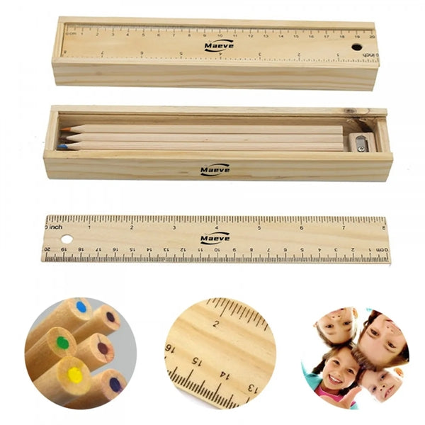 12Piece Colour Pencil And Ruler Set In Box