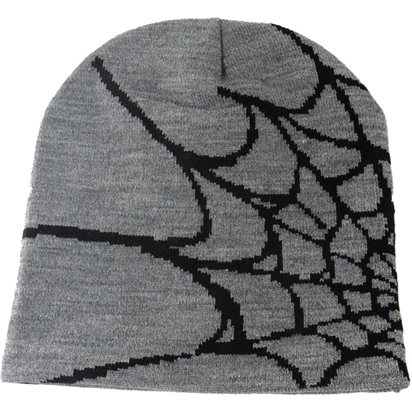 Knitted Beanie W/ Spider Web Design