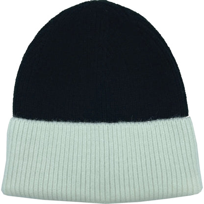 Two Tone Knitted Cuffed Winter Beanie