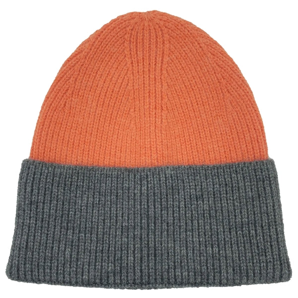 Two Tone Knitted Cuffed Winter Beanie