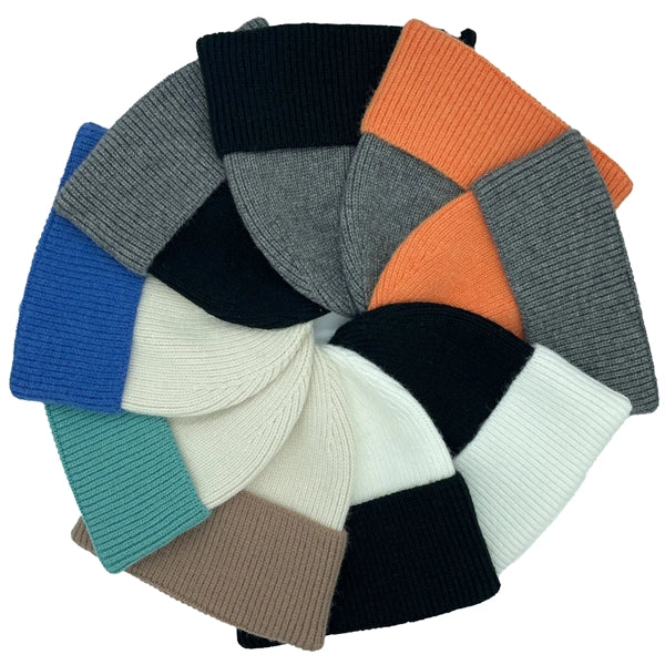 Two Tone Knitted Cuffed Winter Beanie