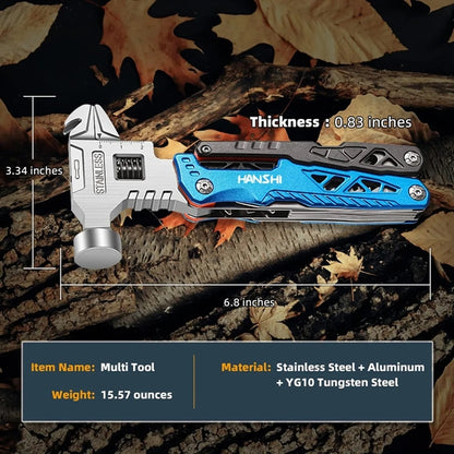 18 in 1 Pocket Upgraded Adjustable Wrench Multitool Hammer