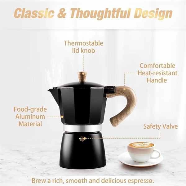 10 OZ 6 Cup Moka Pot Espresso Maker