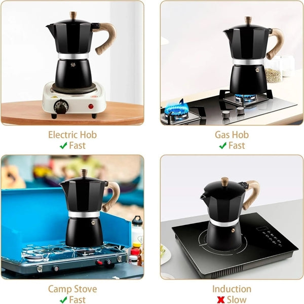 10 OZ 6 Cup Moka Pot Espresso Maker