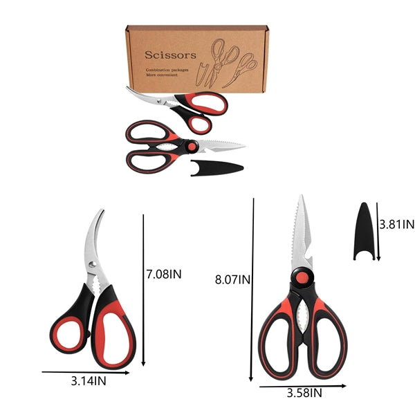 Stainless Steel Kitchen Shears Sharp Scissors Set