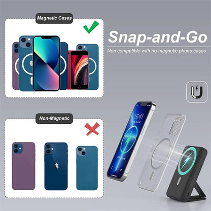 10000mAh Magnetic Wireless Power Bank with Foldable Stand