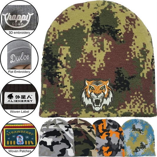 Unisex Camouflage Knitted Beanie