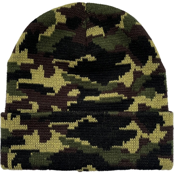 Unisex Camouflage Knitted Cuffed Beanie