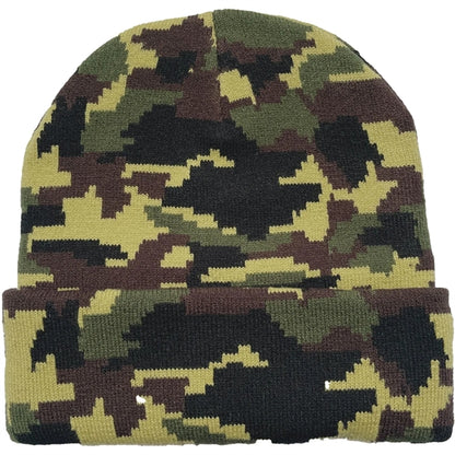 Unisex Camouflage Knitted Cuffed Beanie