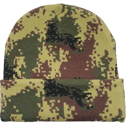 Stretchy Camouflage Knitted Cuffed Beanie