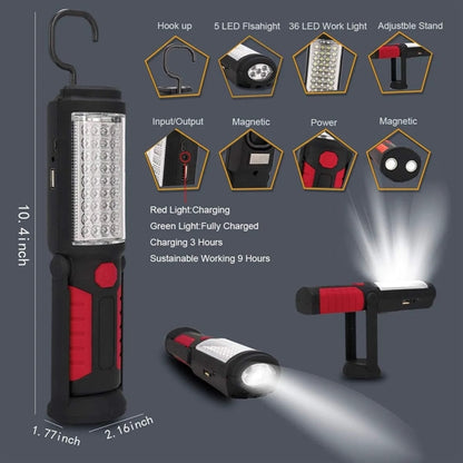 Rechargeable Magnetic Work Light with Hanging Hook