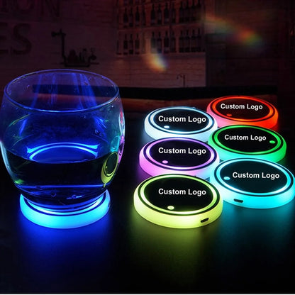 Custom LED Lighting Up Cup Coasters for Car