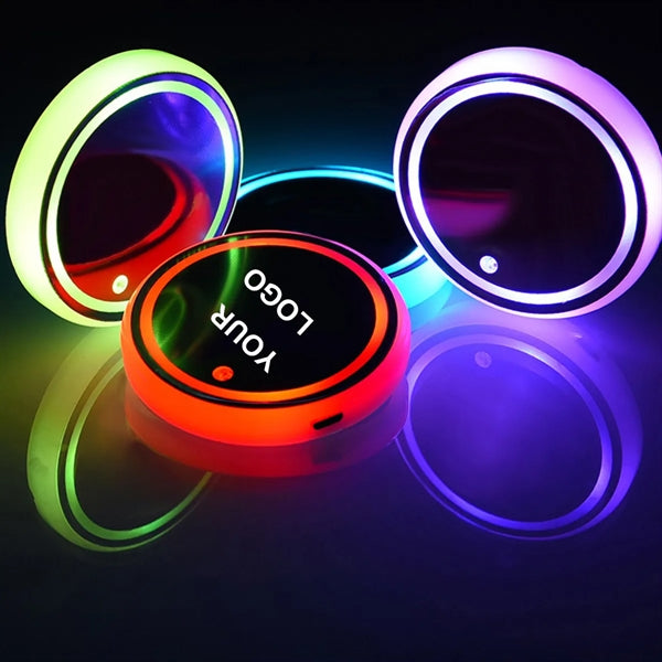 Custom LED Lighting Up Cup Coasters for Car