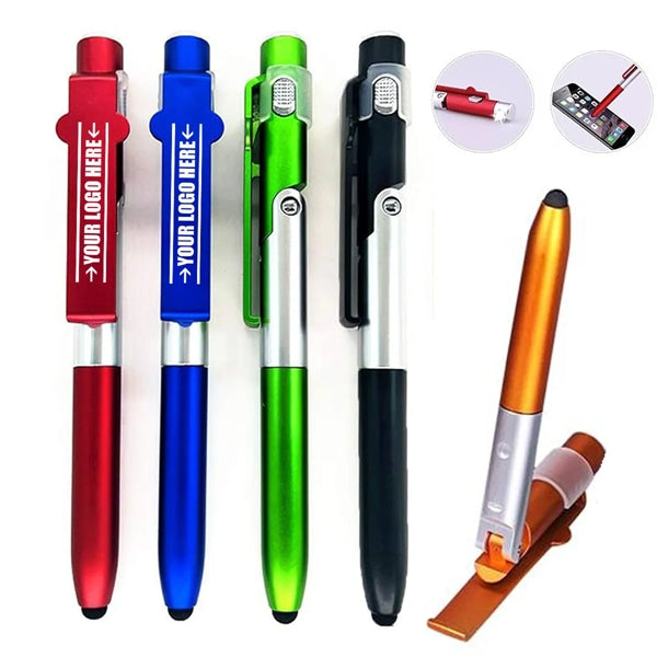 4 in 1 Fold Stylus Phone Stand Pen with Flashlight
