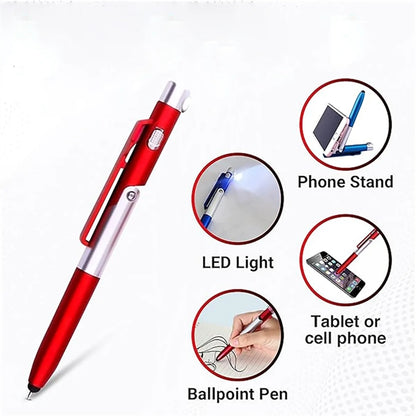 4 in 1 Fold Stylus Phone Stand Pen with Flashlight