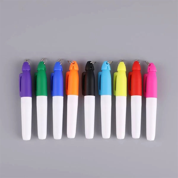 Mini Permanent Markers Golf Ball Pens With Key Chain Clips
