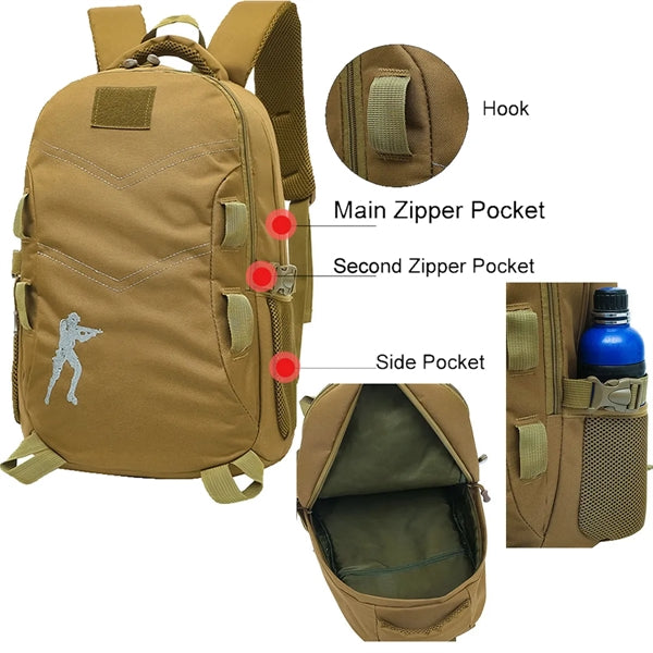 Military Style Backpack Olive Green Travel Sack