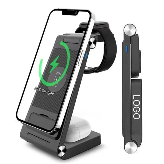 Foldable 3 in 1 Wireless Charger Stand Dock