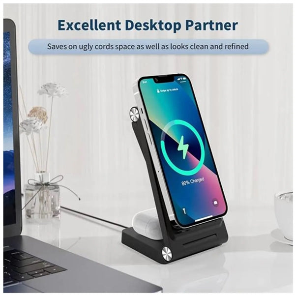 Foldable 3 in 1 Wireless Charger Stand Dock