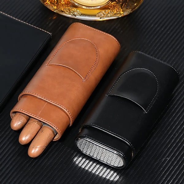 Leather Cigar Case with Cutter