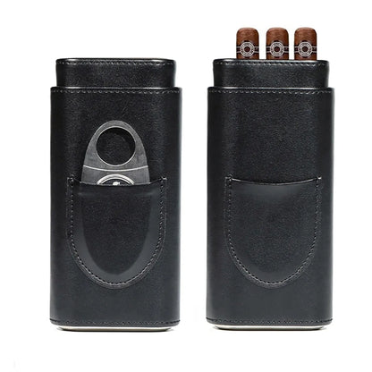 Leather Cigar Case with Cutter