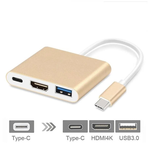 3 In 1 Laptop Docking Station Type-C Adapter