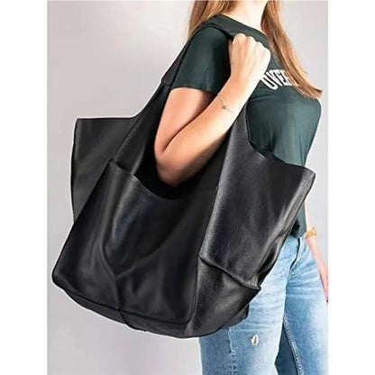 Large Pu Leather Shoulder Tote Bag