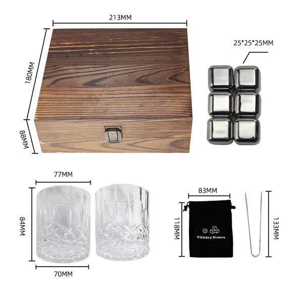 11 Pcs Stones with Glasses Gift Set