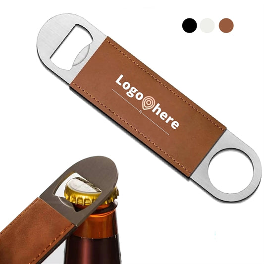 Leather Trim Flat Bottle Opener