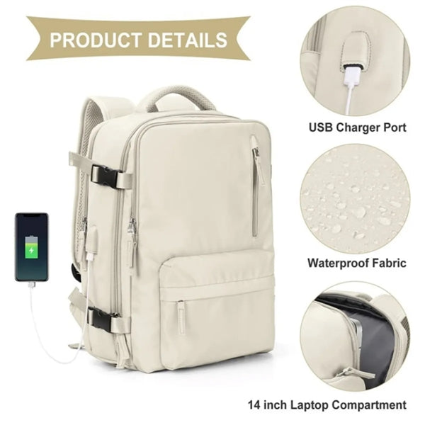 Women Large Travel Backpack Waterproof Hiking Rucksack