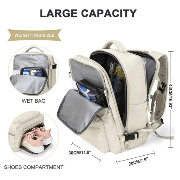 Women Large Travel Backpack Waterproof Hiking Rucksack