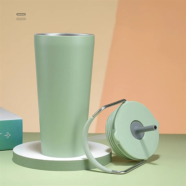 Tumbler With Handle And Straw Lid